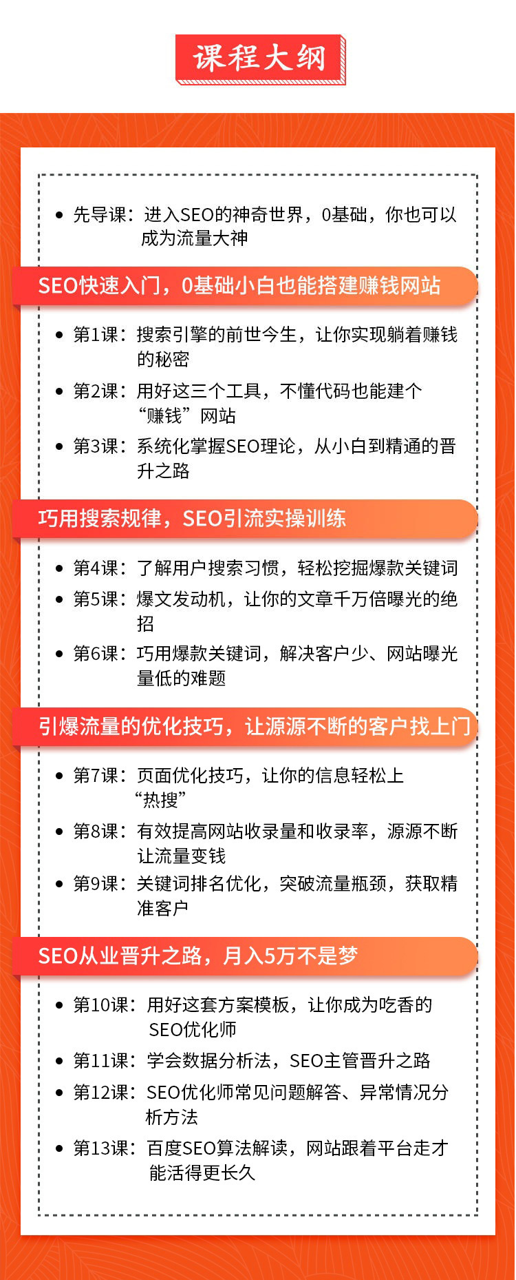 最新零基础趣学SEO引爆流量课程图片