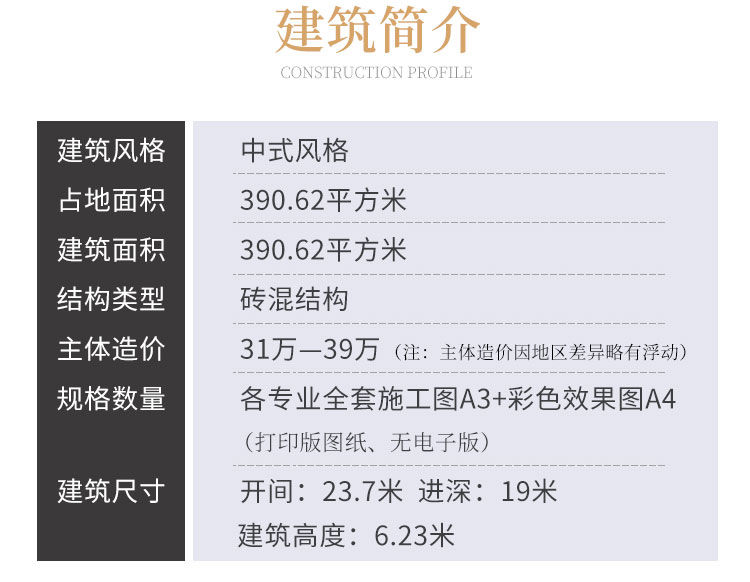 新农村一层新中式四合院设计图纸2