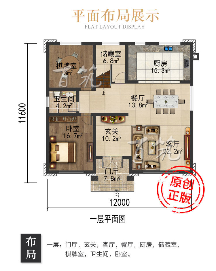 新农村二层别墅设计图纸_乡村两层自建房_简约经济型房屋 CAD设计图5