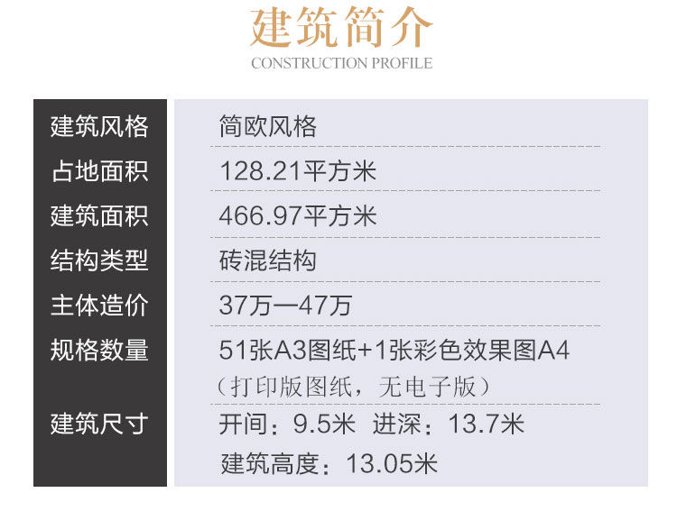 农村四层自建房子_经济型别墅设计图纸_乡村小洋房欧式带车库CAD设计图2