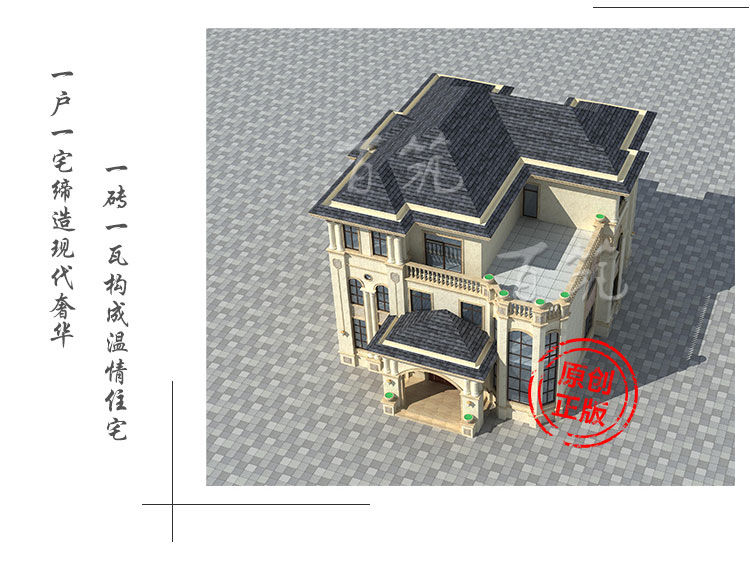 欧式新农村自建房设计图纸_新款豪华小别墅三层楼房全套CAD设计图4