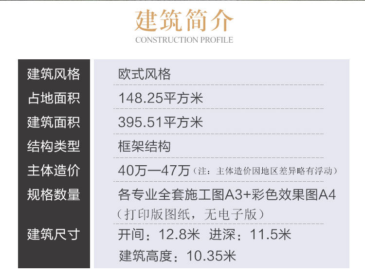 新农村三层别墅设计图纸_乡村房屋自建房_大气简约漂亮经济型CAD设计图2