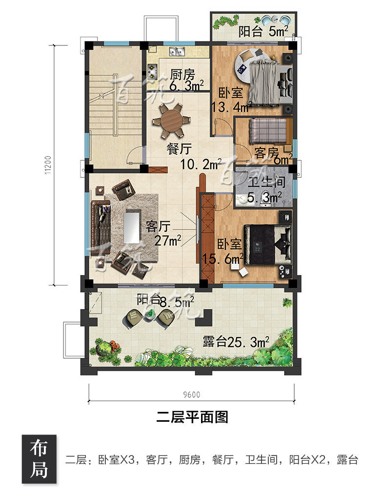 欧式新农村四层别墅设计图纸_乡村自建房三车位豪华房屋CAD设计图5