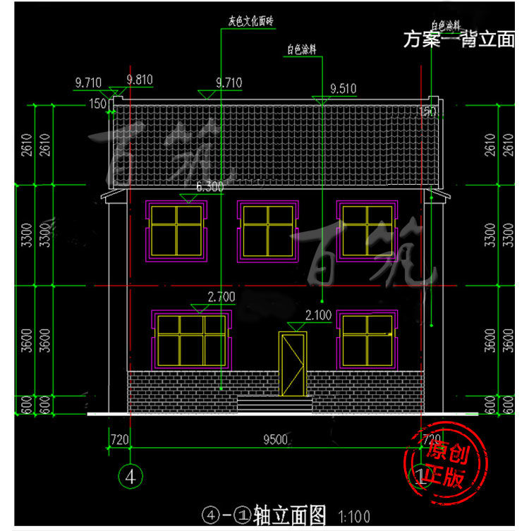 新农村中国风别墅设计图纸_乡村简约中式自建房子全套施工图CAD设计图6