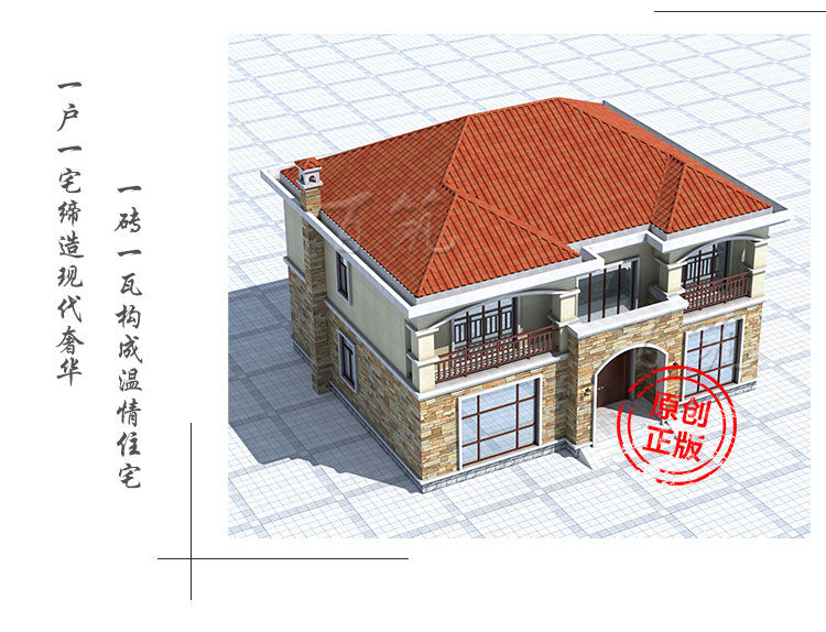 农村盖房子小别墅设计图纸_乡下欧式160平方米二层自建房全套CAD设计图4