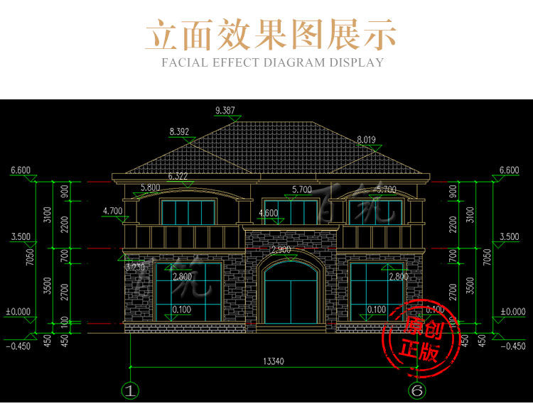 农村盖房子小别墅设计图纸_乡下欧式160平方米二层自建房全套CAD设计图7