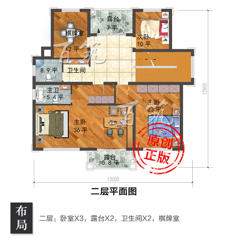 新农村140平方米欧式别墅设计图纸_乡下盖房自建房子施工图CAD设计图4