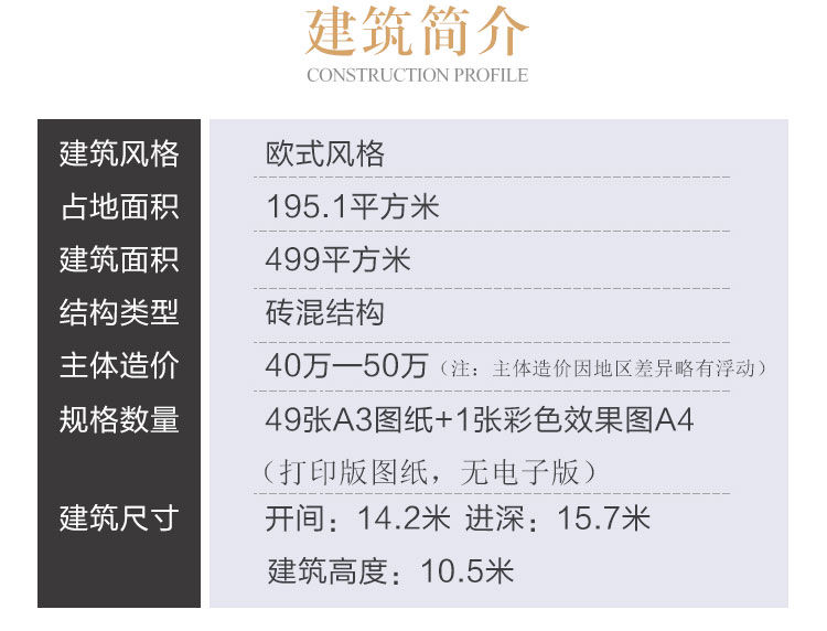 农村乡下大别墅设计图纸_三层欧式豪华自建房屋专业施工全套CAD设计图2