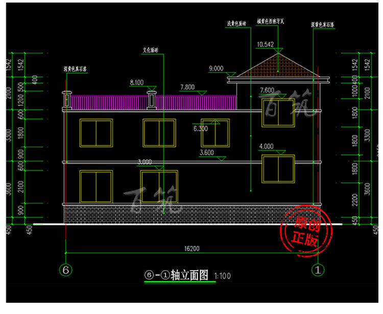 欧式风格新农村二层半大别墅设计图纸_乡村平顶自建房施工图CAD设计图6