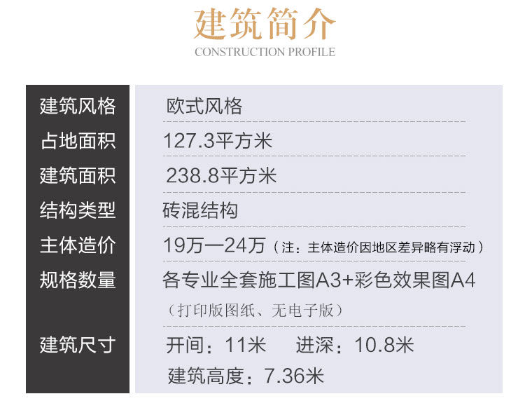 新农村盖二层自建房设计图纸_乡村简约两层房屋小别墅效果图CAD设计图2