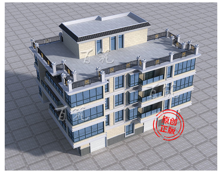 城镇县城五层商铺别墅设计图纸_农村出租自建房全套专业施工图CAD设计图4