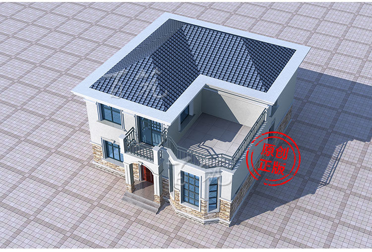 欧式新农村二层楼别墅设计图纸_乡村经济大气复式小户型自建房CAD设计图4