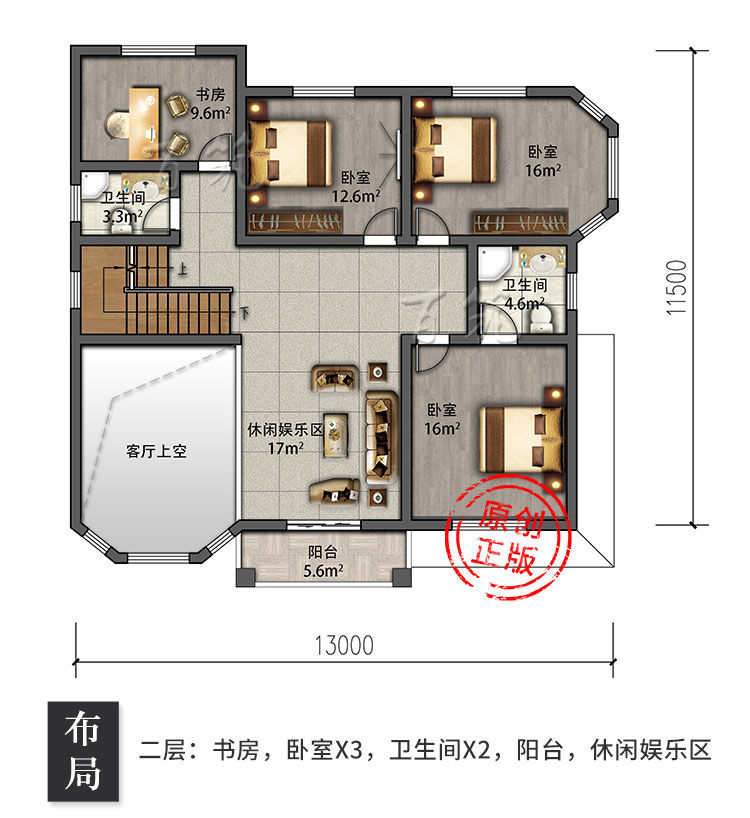 欧式新农村小别墅设计图_乡村自建房二层别墅房屋图纸_小洋房CAD设计图5